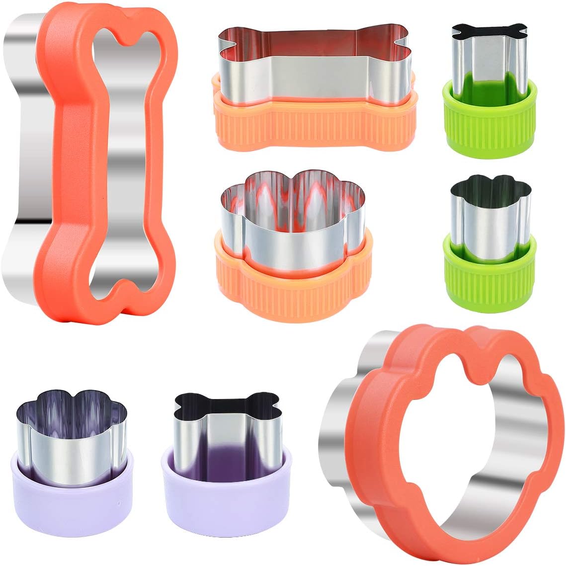 Dog Cookie Cutter Set - Dog Bone and Dog Paw Print Cookie Mold for Homemade Treats - Stainless Steel Cookie Cutter molds for Kids Suitable for Cakes and Cookies (Assorted Sizes)