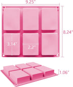3 Pack Silicone Soap Molds, 6 Cavities Flower Making Mold, Included Rectangle Shape Supplies, Perfect for Handmade Soaps, Homemade Chocolate