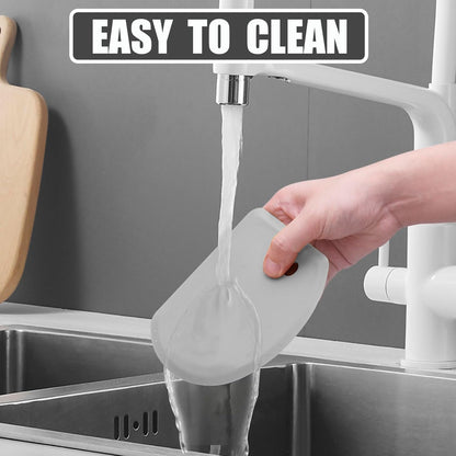 Silicone Dough Scraper with Stainless Steel Sheet, Curved Edge Flexible Bowl Scraper for Baking, Food Grade Silicone Bench Scraper for Sourdough Bread Proofing Basket, Set of 2, Gray & Orange,SAPID