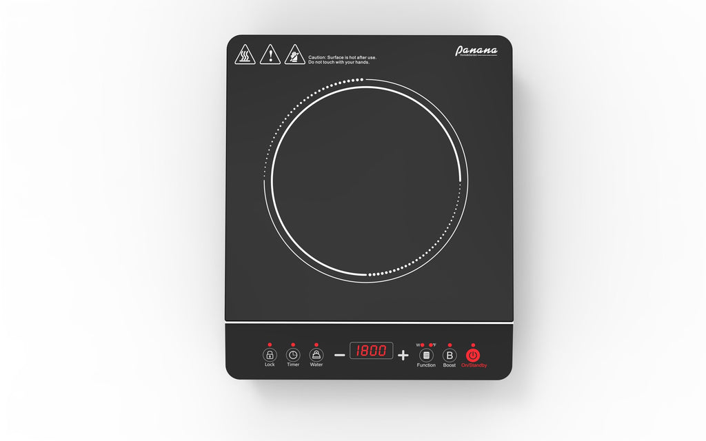 Panana Portable Induction Cooktop Hot Plate Countertop Burner 1800W, 10 Temp Levels, Timer, Auto-Shut-Off, Touch Panel, LED Display, Auto Pot Detection, Child Safety Lock (LED Display - Silver)