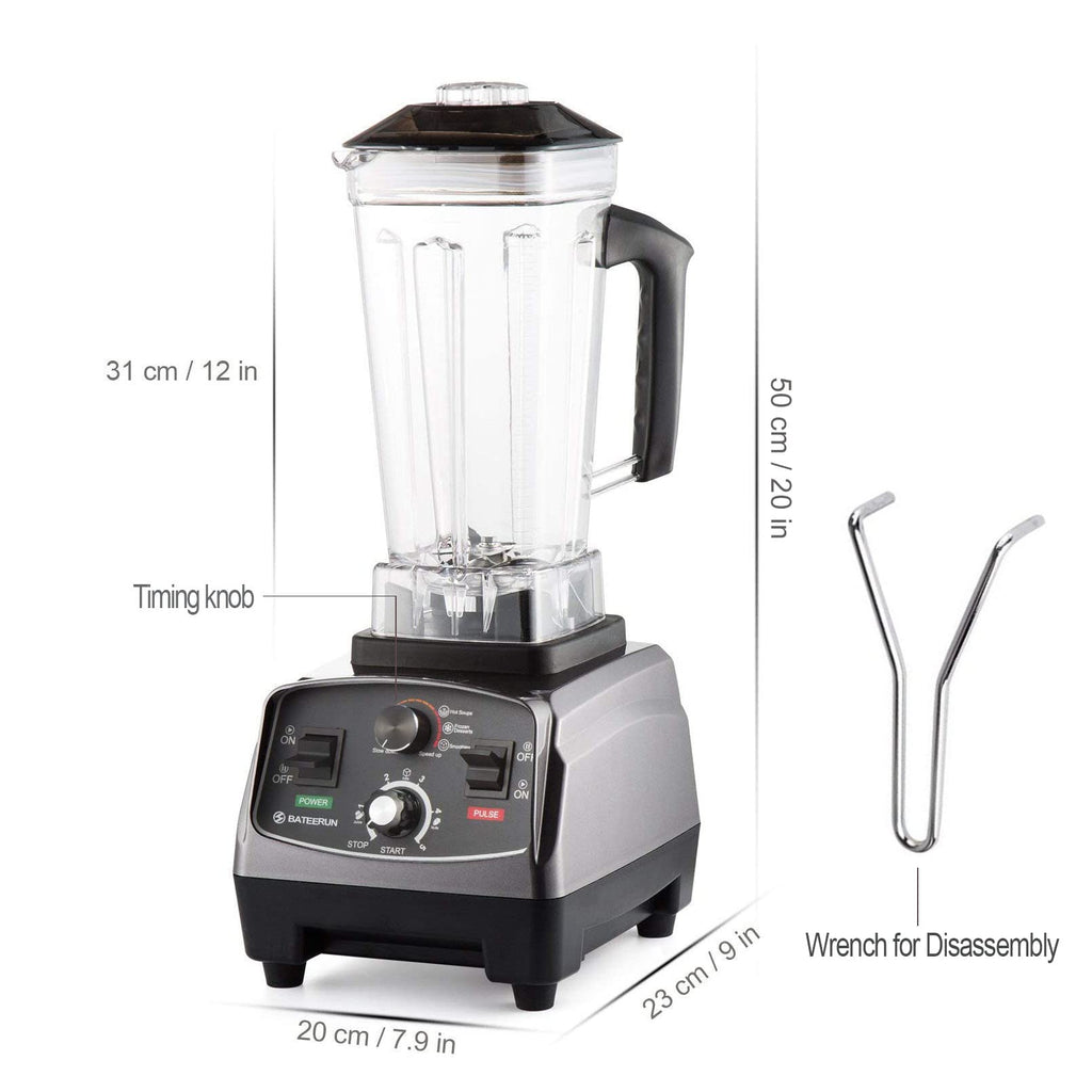 Blender profesjonalny blender stołowy, 2200 W szybki blender do koktajli i smoothie, blender komercyjny z timerem, 68OZ dzbanek Tritan bez BPA, urządzenie do smoothie BATEERUN 8 ostrzy