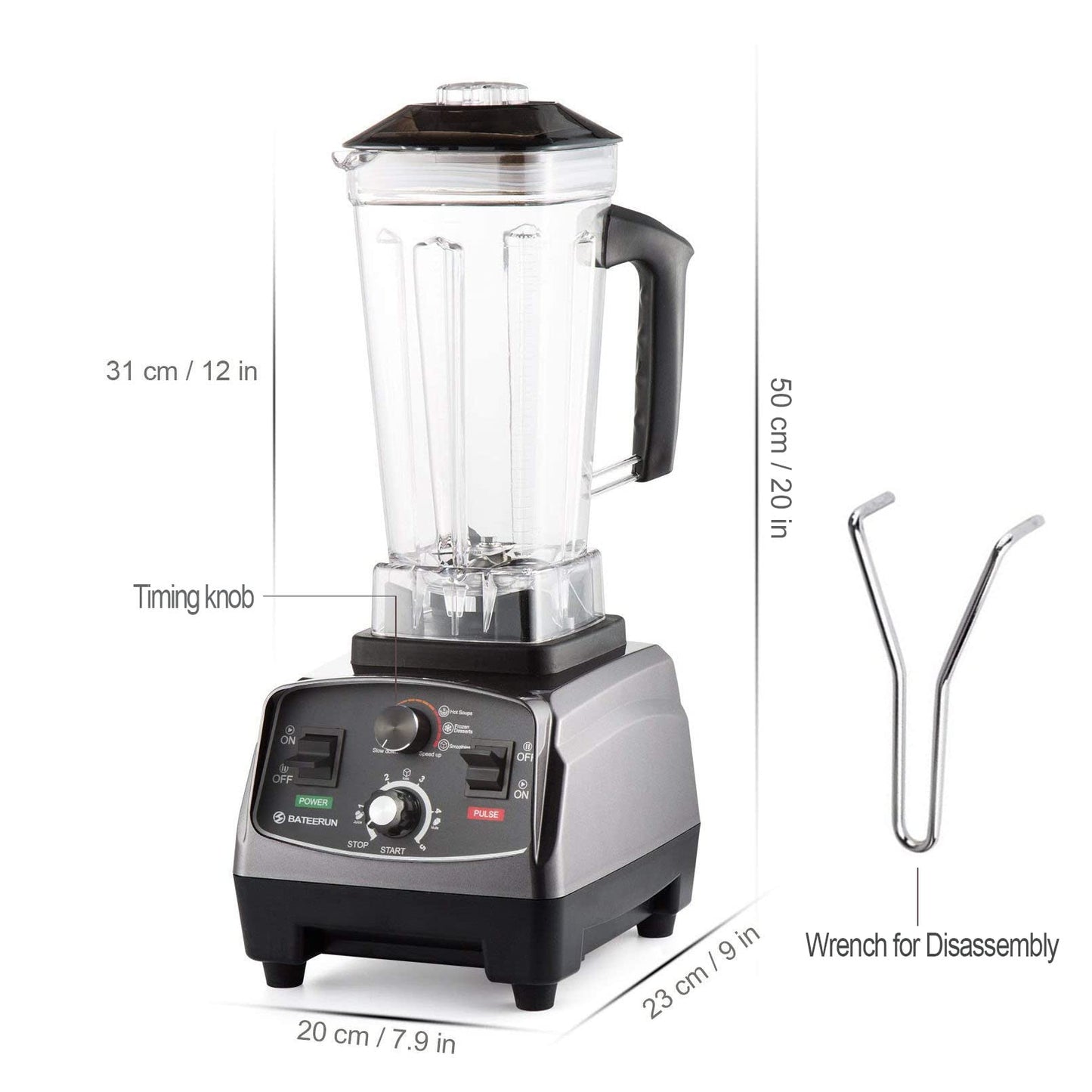 Blender Professional Countertop Blender, 2200W High Speed Smoothie Blender for Shakes and Smoothies, commercial blender with Timer, 68OZ BPA-Free Tritan Jar, Smoothie Maker BATEERUN 8 Blades