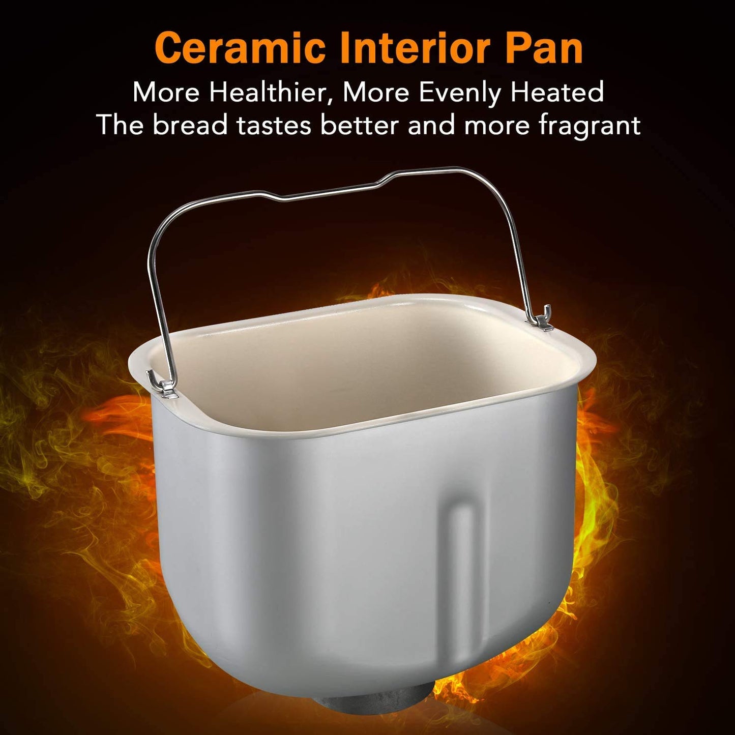 KBS Bread Machine Liner, Bread Pan with Kneading Paddle for 2LB KBS Bread Machine, KBS Bread Maker Universal Replacement Parts, Premium Ceramic pan