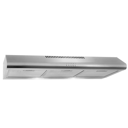 COSMO COS-5MU36 36 in. Delta Collection Ducted Under Cabinet Range Hood, Button Controls, Reusable Filters, LED Lights, Stainless Steel