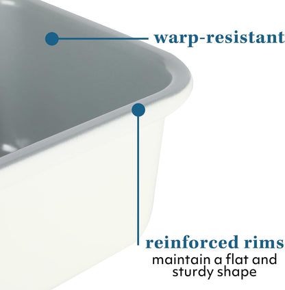 SUR LA TABLE Kitchen Essentials Bake Sale 9 X 5 Inch PFOA, PFAS, PTFE Free Nonstick Loaf Pan - Linen White