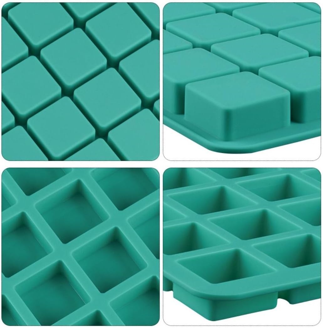 Mity rain 2 Pack 40-Cavity Square Caramel Candy Silicone Molds,Chocolate Forf Truffles, Fat Bombs Keto Snacks, Whiskey Ice Cube Tray,Grid Fondant Mould,Hard Candy Pralines Gummy Jelly Mold