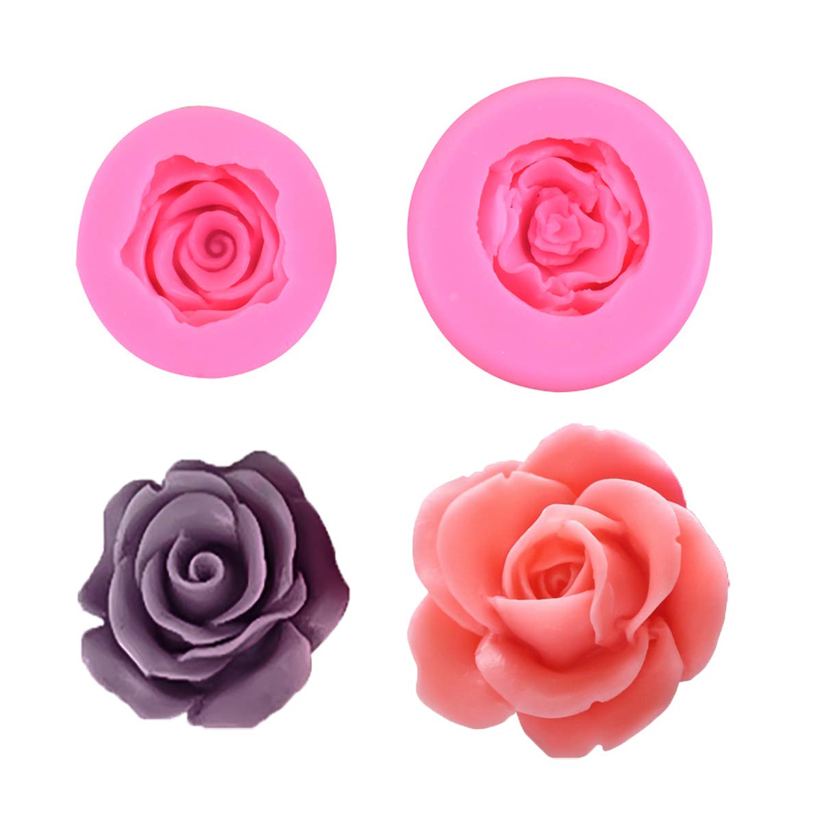 OBTANIM Silicone Number 0-9 3D Embossed Fondant Chocolate Mold with Stick Hole for Birthday Cake Decorating DIY Baking