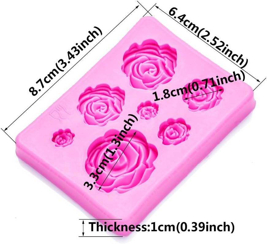 2PCS Rose Flowers silicone molds Cake Chocolate Mold wedding Cake Decorating Tools Fondant Sugarcraft Cake Molds