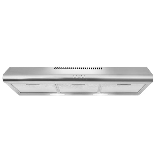 COSMO COS-5MU36 36 in. Delta Collection Ducted Under Cabinet Range Hood, Button Controls, Reusable Filters, LED Lights, Stainless Steel