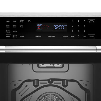 Empava 30 inch Electric Single Wall Oven with 10 Cooking Funcitons, Built-in Convection System with Screen Touch Control, 360° Rotisserie, Stainless Steel