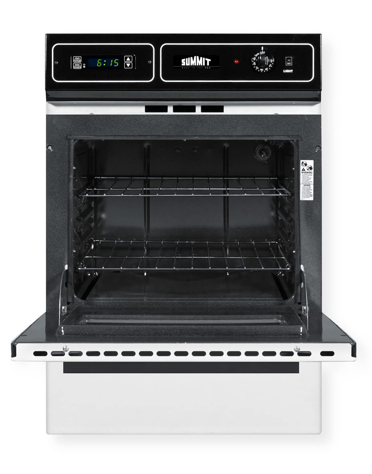 Summit Appliance WTM7212KW 24" Wide Gas Wall Oven with Electronic Ignition, Digital Clock/Timer, Interior Light, Lower Broiler Compartment