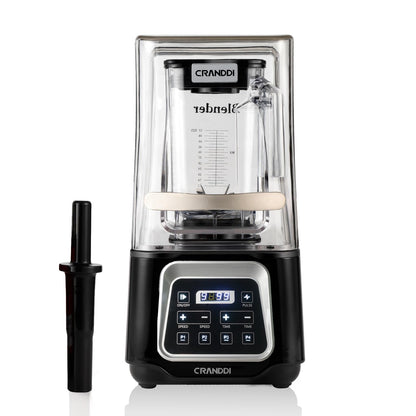 CRANDDI Smart Blender Digital Touch Screen with Removable Cover, 2200W Quiet Shield Blender, 52oz Commercial Blender with 4 Program for Juice, Smoothies, Frozen Drinks & More, K80TS, Black