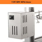 DEWOSEN 50W гриль-вертушка з вітровим екраном, 51 дюймовий барбекю, відкритий, свинячий, баранина, вертушка, 132 фунти/60 кг, нержавіюча сталь, вугільний вертушка, вертушка, гриль-вертушка для кемпінгу, відкритого барбекю