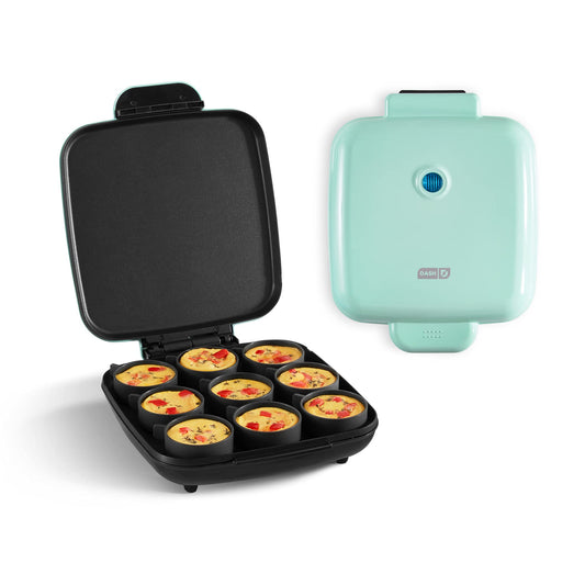 DASH Sous Vide Style Family Size Egg Bite Maker for Breakfast Bites, Sandwiches, Healthy Snacks or Desserts, Keto & Paleo Friendly (9 Servings), Aqua