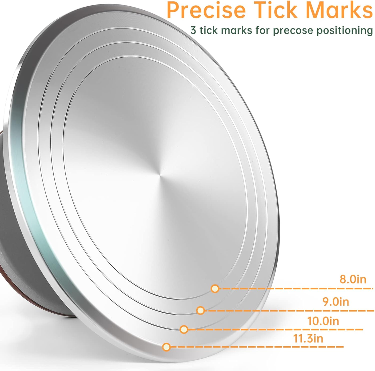 12 Inch Round Aluminum Revolving Cake Decorating Stand,Cake Turntable, Rotating Cake Stand,for Cake,Pastries and Cake Decorations