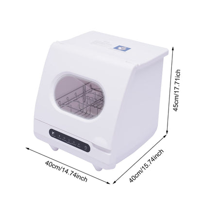 1200W Portable Mini Dishwasher Countertop with 5L Built-in Water Tank for Apartments& RVs, 5 Programs, 360° Dual Spray