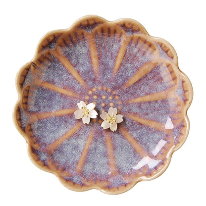 Lotus Leaf Shape Ring Holder Dish, Small Key Bowl, Ceramic Trinket Tray Jewelry Dish Organizing Necklace Earrings for Mom Friend Sister, White. All Jewelries Are NOT Included.