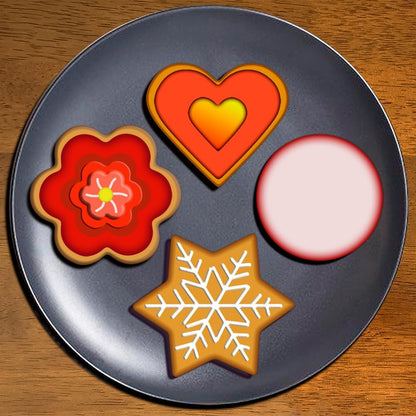 Metal Cookie Cutters Set- Heart, Star, Round, Flower - 12Pcs Cookie Cutters - Heart Star Cookie Cutter Round Small Cutter Flower Cookie Cutter for Baking