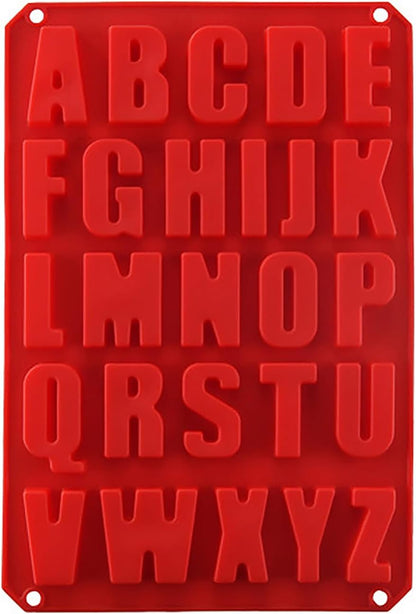 Silicone Letter Cake Mold BPA Free, Non-Stick Chocolate Mold Soft and Easy to Release, Decorating Silicone Red Mold Cake Baking Utensils Good Toughness DIY Ice Tray Kitchen Cake Pans