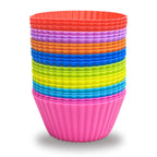 24 Pack Silicone Baking Cups Reusable Muffin Liners Non-Stick Cup Cake Molds Set Cupcake Silicone Liner Standard Size Silicone Cupcake Holder Silicon Cups for Baking Bpa Free (4 Colors)