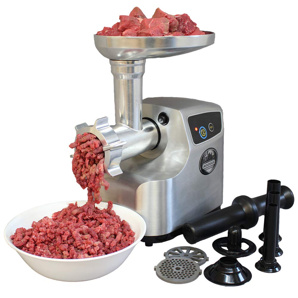 Smokehouse Products 3/4 HP Meat Grinder, Heavy Duty Meat Grinder and Sausage Stuffer With Stainless Steel Blades, for Home, Kitchen and Commercial Use