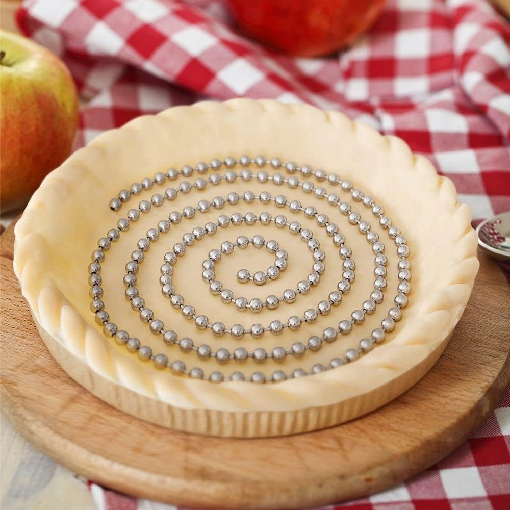 Talisman Designs Stainless Steel | Hold Raw Dough Down | For Flat Pie Crust | Pie Weights for Baking | Baking Beads for Pie Crust | Blind Bake Pie Weights | Pie Crust Weights