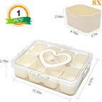 Divided Serving Tray with Lid and Handle,Snackle Box Containers with 8 Compartment,Portable Snack Serving Platters Reusable Storae Organizer for Fruits,Nuts,Candy,Party,Picnic,Veggies