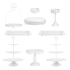 ZUMELER 9Pcs Metal Cake Stands Round Cake Stands Candy Fruite Display Plate Cupcake Serving Tower for Wedding Brithday Party Celebration Home Decoration,gold