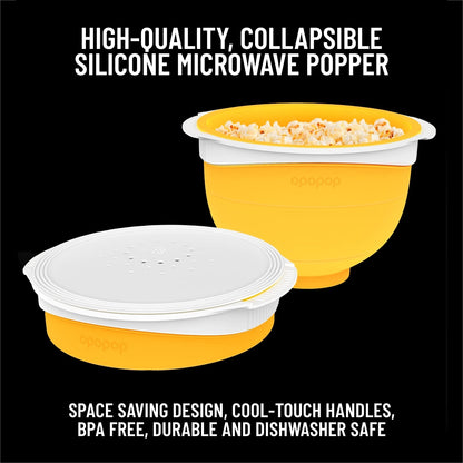 Opopop Silicone Popcorn Popper - Microwave Popcorn Maker Collapsible Bowl, BPA-Free and Dishwasher Safe