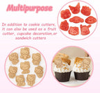 8 Piece Mini Cartoon Cookie Cutters, 3d Raised Design Gingerbread Cookie Stamps, Cute Cat Shape Cookie Molds, suitable for Frosting Decoration, Mini Pie Molds, Apple Pie Pastry Cutter, Fruit Cutter