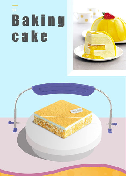 WAFJAMF Adjustable Cake Leveler Cutter for Leveling Tops, Suitable for 10 Inch Cake, Professional Cake Slicer with Stainless Steel Wire Cakes Baking Tool for Wedding Birthday Layer Cake