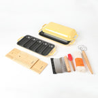 HAWOK Enameled Cast Iron French Baguette Baker, Hot Dog Bake Tray, Baguette Pan with Handles and Lid, Navy Blue