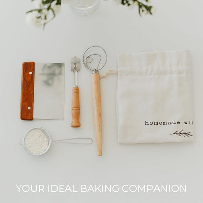 Beautiful Linen Bread Bag Set and Proofing Cover For Homemade Sourdough Bread - Keeps Your Loaf Fresh for Days - Reusable and Easy to Clean Storage Bag, The Perfect Baking Accessories
