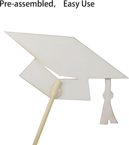 Graduation Cupcake Toppers Decorations Party Supplies, 24 PCS Food/Appetizer Picks For Class of 2025 Mini Cake Decorations, Diploma, Grad Cap Set 24 Pieces (Gold)