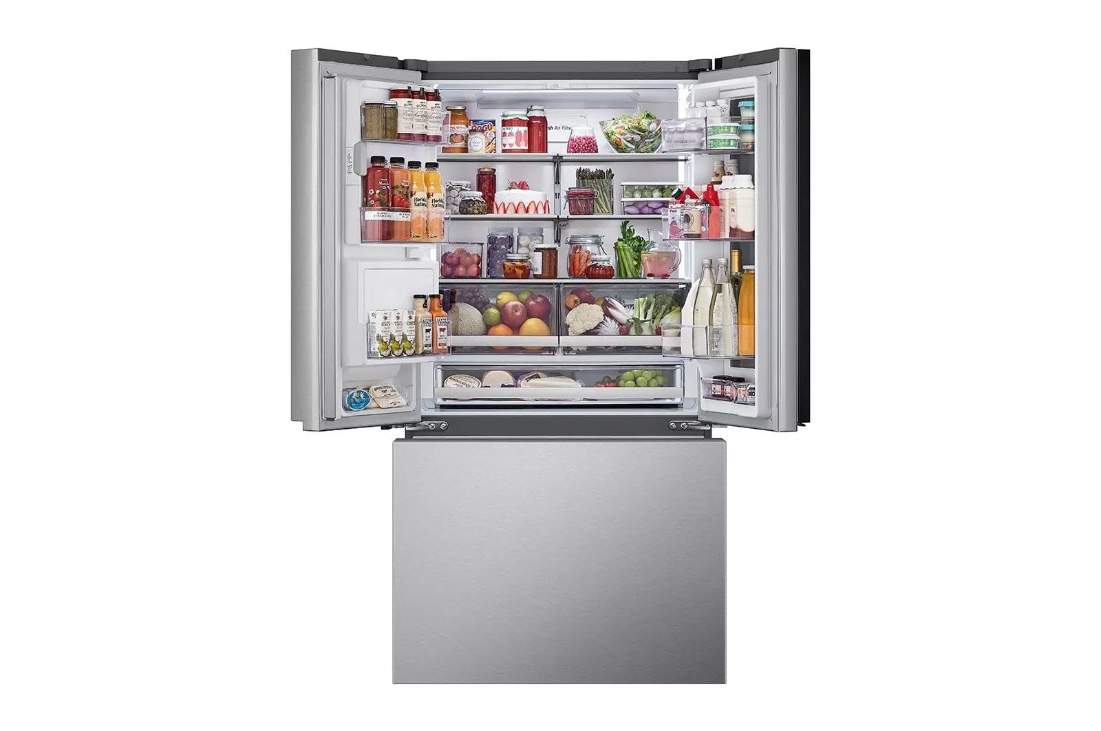 Холодильник LG LRYKC2606S, 26 куб. футів, з французькими дверцятами, розумним дзеркалом InstaView® Counter-Depth MAX™ та чотирма видами льоду