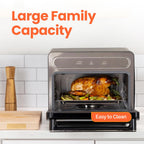 Nutricook Steamami 11 w 1 konwekcyjno-powietrzny frytkownica, 25QT piekarnik blatowy do pieczenia, pieczenia, gotowania na parze, suszenia, pizzy - piekarnik konwekcyjny z akcesoriami do zdrowego gotowania ze stali nierdzewnej