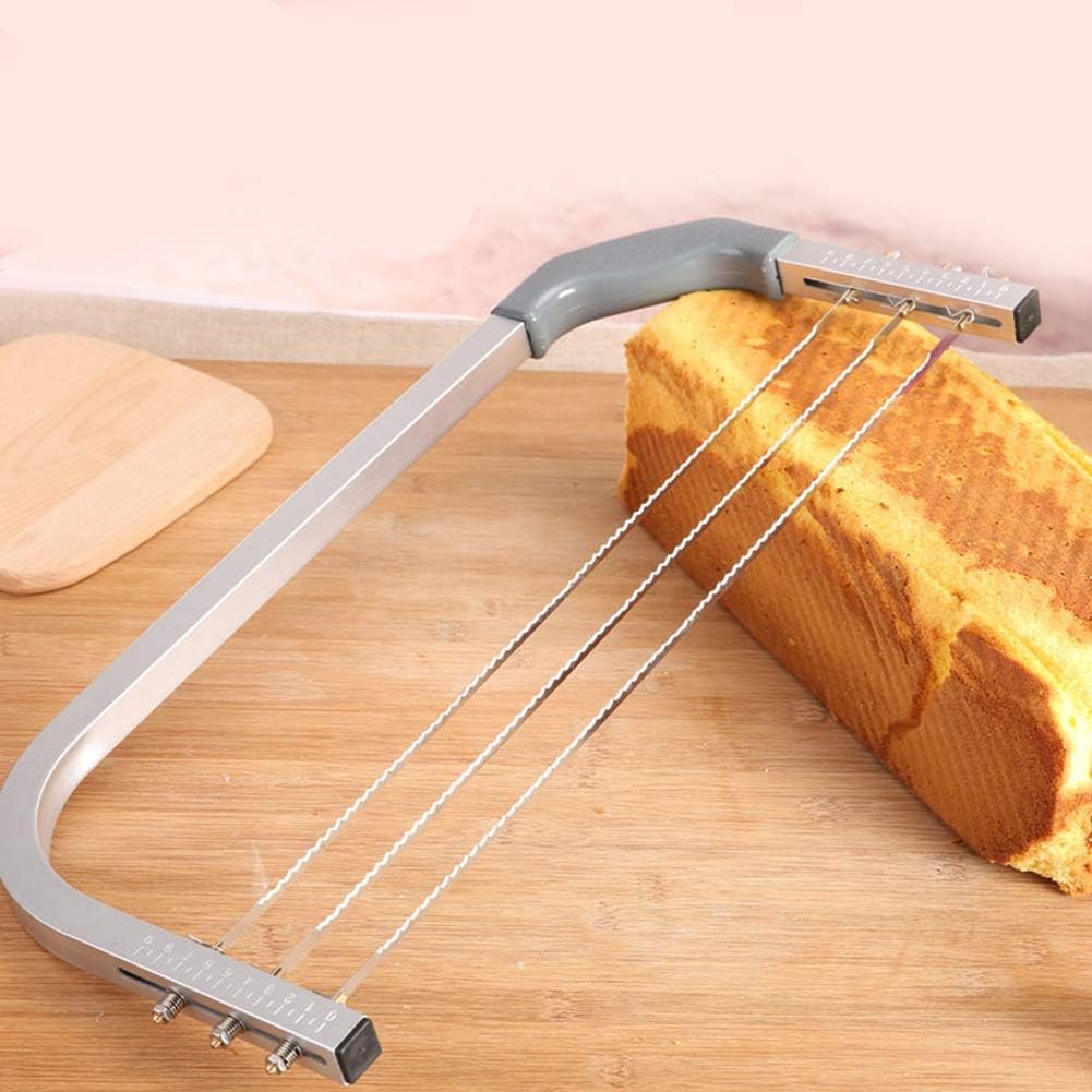Ejoyous Cake Cutter Leveller, Stainless Steel 3 Wire Slicer for Perfect Cake Cutting Adjustable Cake Leveller Cutting Wire Leveller, for Birthday Layer Cake Ideal Kitchen Baking Tool