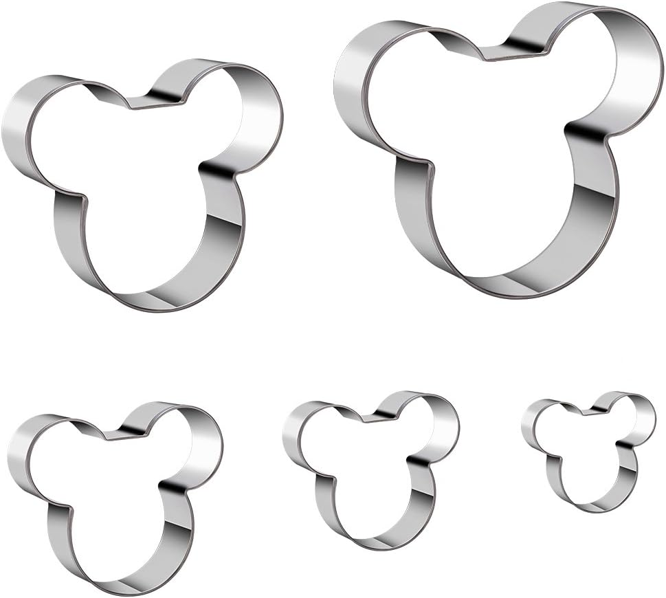 Mouse Cookie Cutter Sandwich Cutters for Kids DIY Lunchbox Bento Box Fruit Cutters Vegetable Cutters for Children Boys Girls, Pack of 5