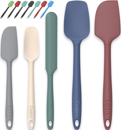 Coukre Silicone Spatula Set of 5,High Temperature Resistant, Food Grade Silicone, Dishwasher Safe, for Baking, Cooking (Aqua Green)