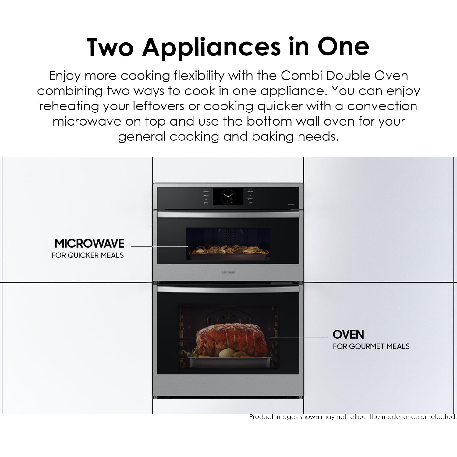 SAMSUNG 30" Elektryczny Piekarnik Ścienny Mikrofalowy Combo, Czarna Stal Nierdzewna, NQ70T5511DS/AA