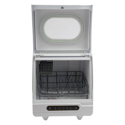 1200W Portable Countertop Dishwashers, 5 Washing Programs Automatic White Compact Dishwasher for Small Apartments