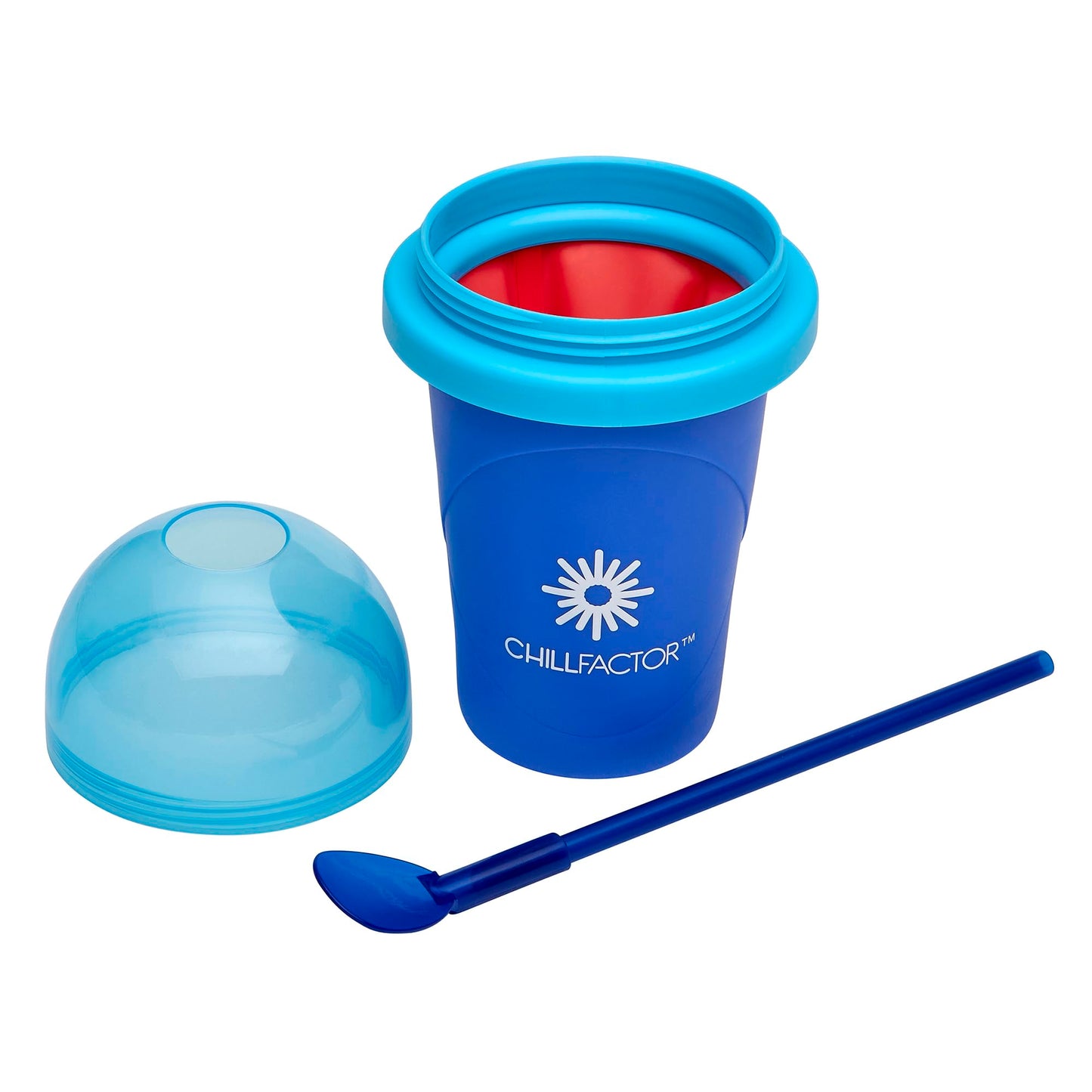 Cra-Z-Art ChillFactor Original Slushie Maker Cup, DIY Magic Slushy Maker Squeeze Cup, Super Quick Smoothie Squeeze Cup for Milkshakes, Juices, Double Layer Cup with Lid & Spoon, Blue