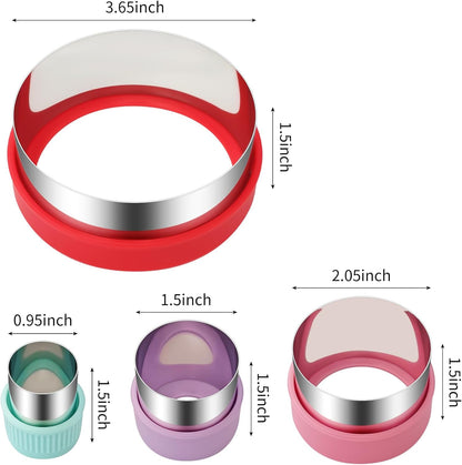 ALLTOP Round Cookie Cutter Set – 4 Different Sizes of Stainless Steel Biscuit Cutters for Baking, Donut, English Muffin, and More