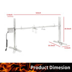 Комплект електричного гриля-вертушки Kendane, 90 фунтів гриль-вертушка для свиней, штатив з нержавіючої сталі, підставка для вертела, 52-дюймовий рожен з вугіллям для свиней та ягнятини, двигун 15 Вт та регулювання висоти для кемпінгу