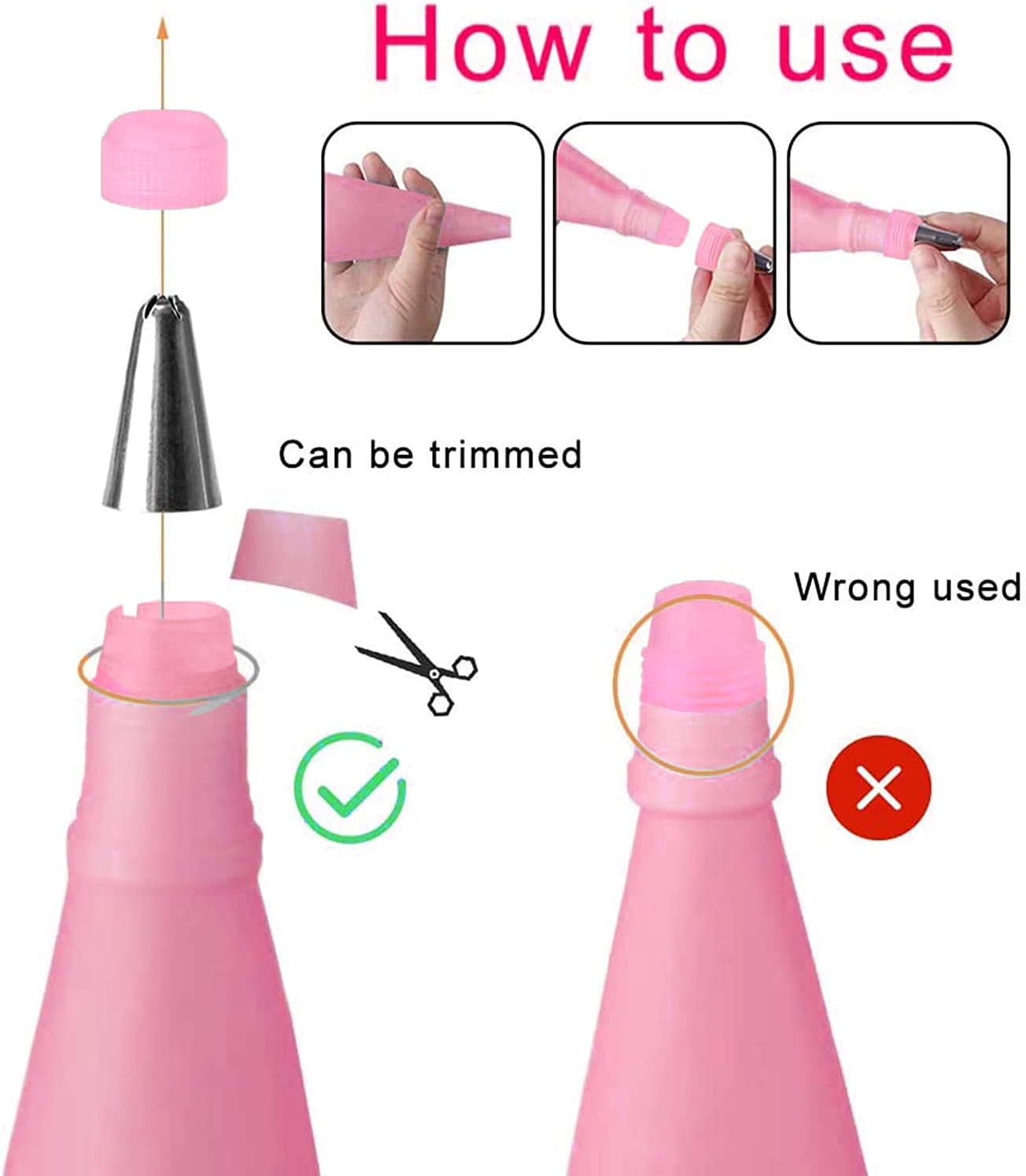 Silicone Icing Piping Bag,Reusable Cream Pastry Bag and 14× Stainless Steel Nozzle Set DIY Cake Decorating Tool(14×Nozzle, 2×Icing Cream Pastry Bag and 2 X Converter and 3×Scraper) [Energy Class A+]