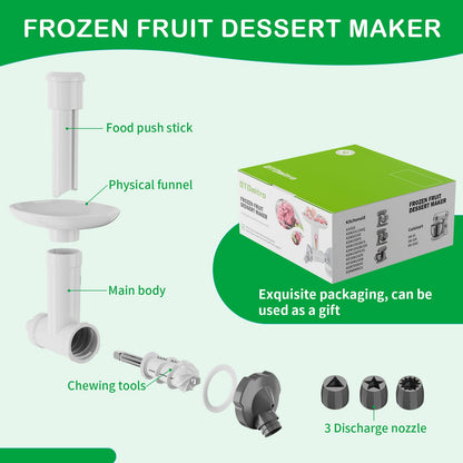 Dairy-Free Ice Cream Maker Attachment for KitchenAid Stand Mixer, Natural Fruit Desserts Maker, Frozen Yogurt Maker, Dishwasher-Safe Sorbet Maker, Frozen Fruit Soft Serve Maker by OTOmitra