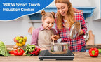Panana Portable Induction Cooktop Hot Plate Countertop Burner 1800W, 10 Temp Levels, Timer, Auto-Shut-Off, Touch Panel, LED Display, Auto Pot Detection, Child Safety Lock (LED Display - Silver)