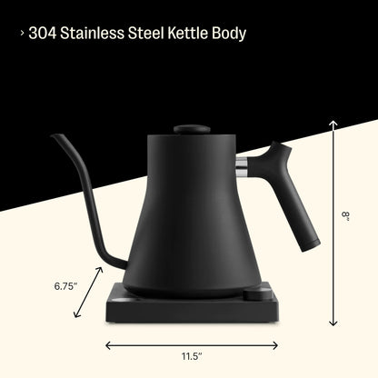 Fellow Stagg EKG Electric Gooseneck Kettle - Pour-Over Coffee and Tea Kettle - Stainless Steel Kettle Water Boiler - Quick Heating Electric Kettles for Boiling Water - Matte Black