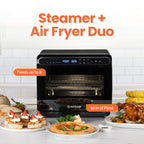 Nutricook Steamami 11 w 1 konwekcyjno-powietrzny frytkownica, 25QT piekarnik blatowy do pieczenia, pieczenia, gotowania na parze, suszenia, pizzy - piekarnik konwekcyjny z akcesoriami do zdrowego gotowania ze stali nierdzewnej