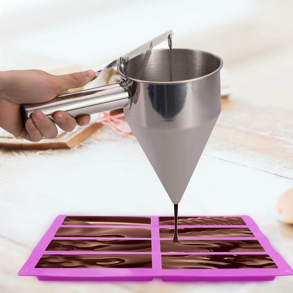 Palksky (2 Pcs) 8 Cavity Rectangle Granola Bar Silicone Mold/Nutrition/Cereal Bar Molds Energy Bar Maker for Chocolate Truffles Ganache Bread Brownie Cornbread Cheesecake Pudding Butter Mould